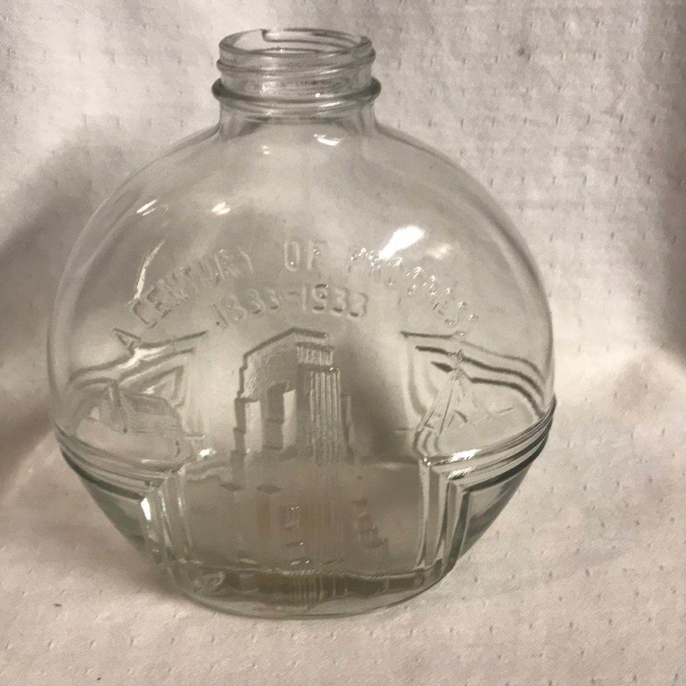 Chicago World’s Fair “A Century Of Progress” 1833-1933 Glass Bottle - No Cap